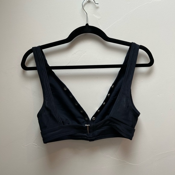 Tommy Hilfiger Button Front Bikini Top in Blue - Picture 2 of 3